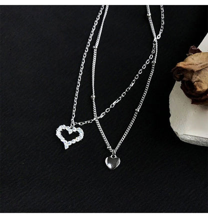 Stylish Double Layer Heart Anklet with Zircon (2021)